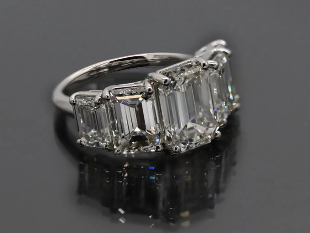/5 Stone Emerald Cut Diamond Ring